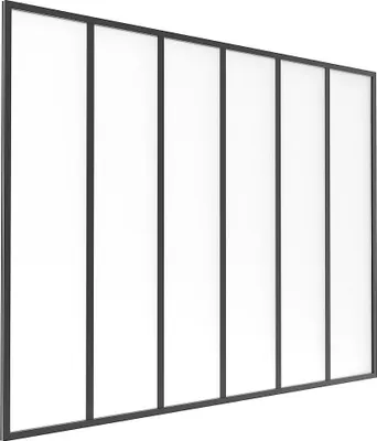 Produktbild von Innenfenster aus pulverbeschichtetem Aluminium und satiniertem Glas Schwarz 180 x 130 cm (B x H) – BAYVIEW