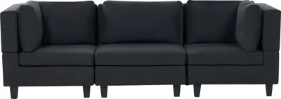 Produktbild von BELIANI Sofa Schwarz Stoffbezug 3-Sitzer Modulsofa Wohnzimmermöbel Modern Wohnzimmer Salon Wohnecke Sitzecke