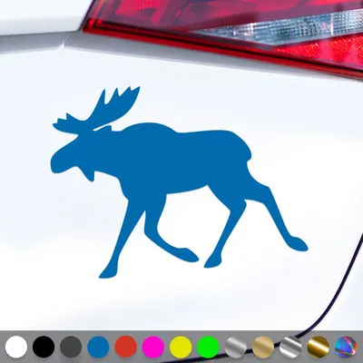 Produktbild von PantherPixel Elch Aufkleber Rentier Schweden Wohnmobil Camping Sticker Auto Geschenkidee Farbe Blau