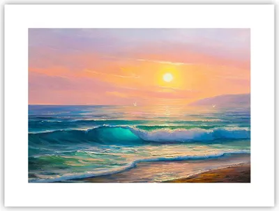 Produktbild von Poster - Poster ohne Rahmen - Meer Welle Ufer - 40x30 cm - Wand Bild - Wanddeko - Wandbilder - Kunstposter - Wandposter - Bilder - Kunstdruck - Wanddekoration - Wandbild - P2XAA40x30-3915