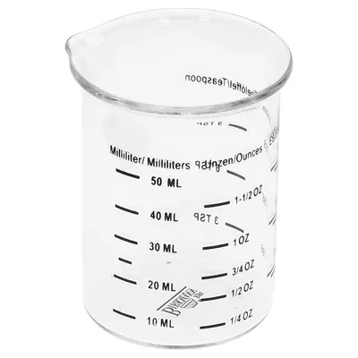 Produktbild von BIRKMANN kleiner Glas-Messbecher bis 50 ml Füllmenge, mit div. Skallierungen, hitzebeständig bis 200°