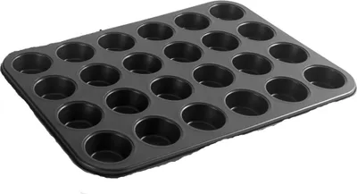 Zdjęcie produktu dla Taca na 24 muffiny Ibili-Mini, aluminiowa, 38x26x2,5 cm, czarna