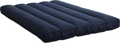 Image de Futon déhoussable 2 places en velours côtelé BANANAIR 140x190 cm bleu foncé