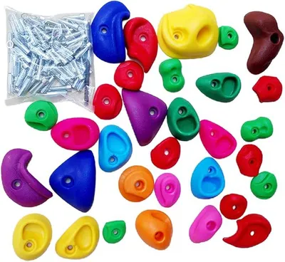 Produktbild von Klettergriffe Für Die Wand,Indoor Kletterwand Für Kinder | Greifgriffe Mit Montagezubehör Für Spielplatz Park Turnhalle Garten