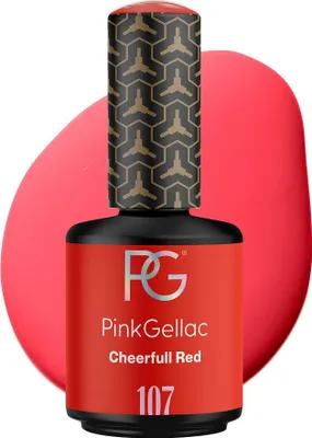 Produktbild von Pink Gellac - Shellac Nagellack 15 ml - Cheerfull Red Gellack - UV Nagellack