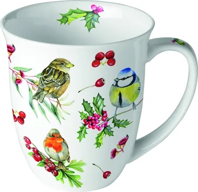 Produktbild von Porzellan-Becher 0,4 L - Birds in winter