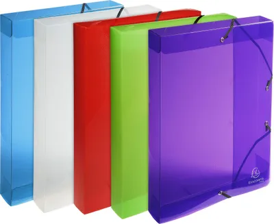 Produktbild von Exacompta 8x Archivbox PP 700µ Rücken 40mm 25x33 cm A4 Crystal sortiert 59610E
