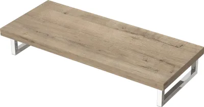 Produktbild von Mai & Mai Waschbeckenauflage 50x120cm inkl. Edelstahlkonsolenträger Waschtischhalter gebürstet Eiche Greige