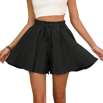 Produktbild von Lässige Damen Shorts mit Hoher Taille und Weiten Beinen