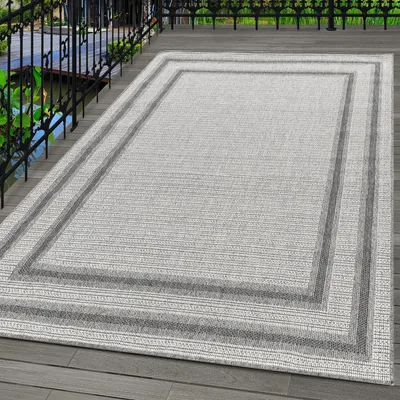 Produktbild von Carpetsale24 Outdoor Teppich Wetterfest Innen & Außenbereich Modern Design Küchenteppich Balkon Terrassen Flachgewebe Wetterfest, Grösse: 200x290 cm