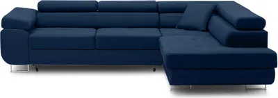 Produktbild von RIGATTO - Ecksofa mit Schlaffunktion, Bettkastem, Komfort und Still, marineblau
