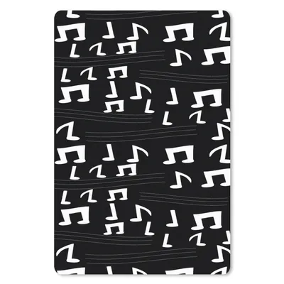 Produktbild von MuchoWow® Mauspad Mousepad Musik - Schwarz und Weiß - Muster 40x60 cm - Mousepads - Maus Mat - Pad - Mausunterlage - Schreibtisch Accesoire