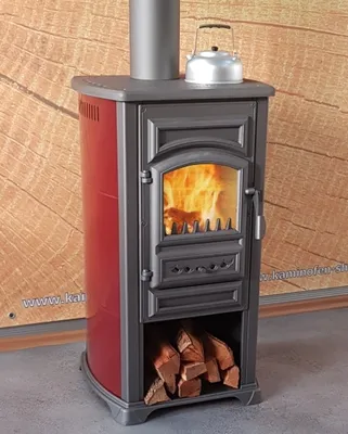 Produktbild von EEK A+ Kaminofen Forte rot mit Herdplatte - 5,4kW