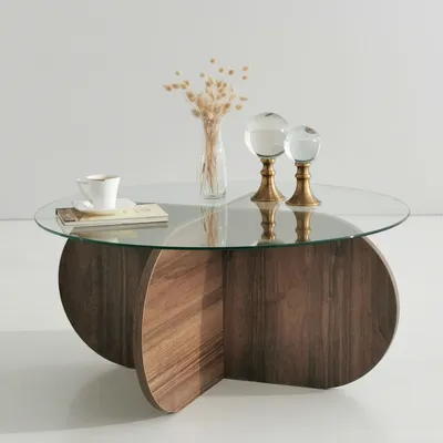Produktbild von Skye Decor, Bubble - Walnut, Couchtische, Nussbaum, Glas, 75 x 35 x 75 cm