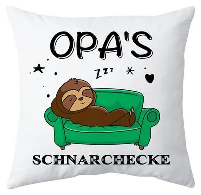 Productafbeelding van Kussenhoes met Faultier voor Opa 45x45cm