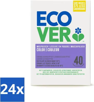 Produktbild von Ecover - Waschpulver Color - Für Buntwäsche - 3 kg - 40 Wäschen - Vorteilspack - 24 Stücke