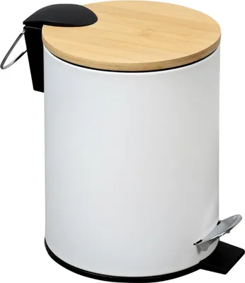 Produktbild von KESPER 9016513 Kosmetikeimer mit Bambusdeckel, weiß