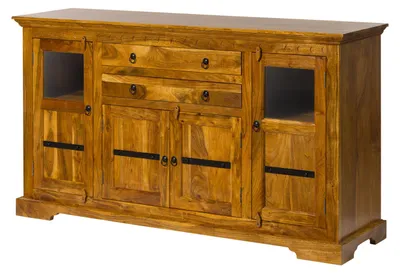 Immagine prodotto di MASSIVMOEBEL24 | credenza in legno di Acacia 181x50x100 miele dorato laccato OXFORD #0453