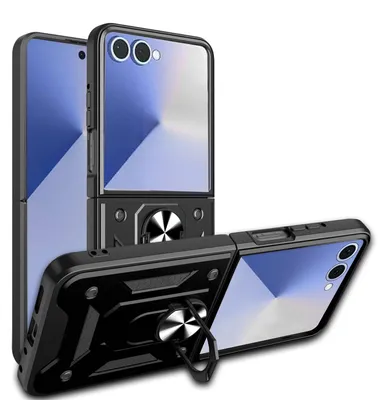 Produktbild von Outdoor Hülle mit Kameraschutz Ringhalter für Samsung Galaxy Z Flip 8 Schwarz