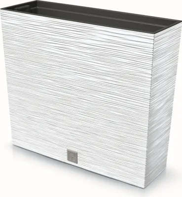 Obrázok produktu pre Květináč Dláto vzor Terasa 58x18x49 cm bílá s vložkou Vysoký