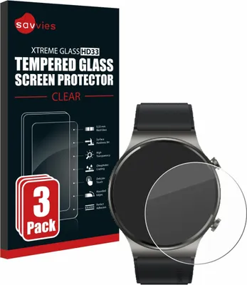 Produktbild von 3x Savvies Schutzglas für Huawei Watch GT 2 Pro ECG Displayschutz 9H Glas klar transparent