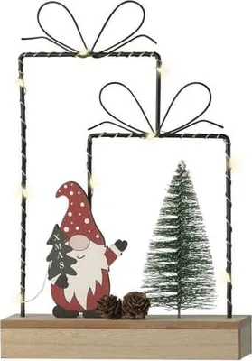 Produktbild von LED-Standdeko - Geschenke mit Wichtel - ca. 5 x 16 x 23,5 cm