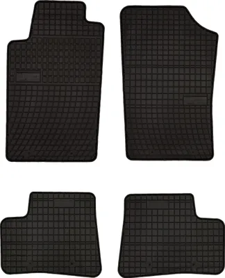 Produktbild von Gummifußmatten passend für Peugeot 206 (Fließheck, SW, Kombi, CC, Cabrio, Bj. 1998-2010) – schwarz, passgenau, mit Befestigungen set 4 Stk. - Gummi-Automatten