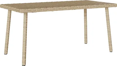 Produktbild von Möbel Garten-Couchtisch Rechteckig Beige 80x40x37 cm Poly Rattan - Gartentische 4104058