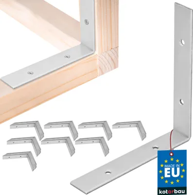 Obrázek produktu pro KOTARBAU® Sada 100 úhlových spojovacích prvků Úhelník 150 x 150 x 25 mm z pozinkované oceli Stabilní odolný spojovací prvek pro nosníky Stříbrná barva
