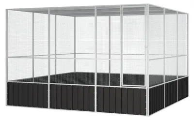 Produktbild von Vogelkäfig Anthrazit 302,5 x 324,5 x 211,5 cm aus verzinktem Stahl für Garten und Terrasse