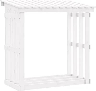 Produktbild von vidaXL Kaminholzregal Weiß 108x64,5x109 cm Massivholz Kiefer