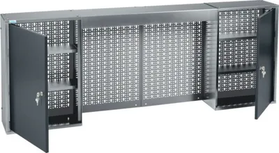 Produktbild von Hängeschrank Küpper 1600 x 600 x 200 mm 2 Türen 4 Einlegeböden grau