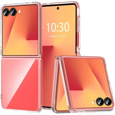 Immagine prodotto di Custodia trasparente per Samsung Galaxy Z Flip 7, protezione militare, resistente agli urti, antiscivolo, compatibile con la ricarica wireless