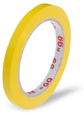 Produktbild von 1x Klebeband Markierungsband Beutelverschluss PVC 9mm x 66m gelb