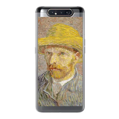 Produktbild von MuchoWow® Handyhülle Schutzhülle Hülle für Samsung Galaxy A80 Selbstbildnis mit Strohhut - Vincent van Gogh Silikon Softcase Handy Hülle - Schutzdeckel