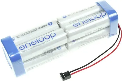 Produktbild von Panasonic Akkupack 8 Mignon (AA) Kabel, Stecker NiMH eneloop Doppelwürfel F2x2x2 Graupner 9.6 V 1900 mAh (124008)