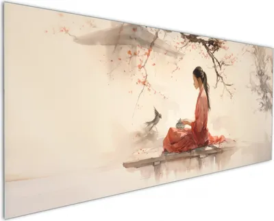 Produktbild von Wallario Küchenrückwand aus Glas, Größe: 125 x 50 cm, Motiv: Herbstliche Stille | Spritzschutz | abwischbar | pflegeleicht | in