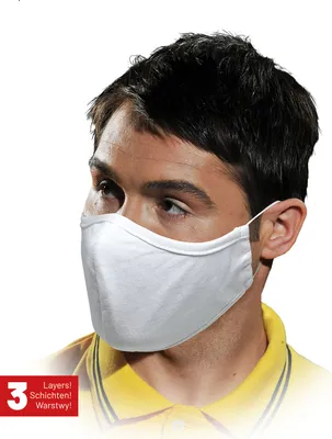 Produktbild von 3-lagige wiederverwendbare Maske 100% Baumwolle, nicht allergen