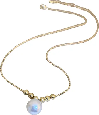 Produktbild von Halskette für Damen, schlichtes Design, ultraleicht, allergiefrei, leuchtende Farbe, hautfreundlich, dekorativer Schmuck, Halskette, Choker mit Anhänger aus Kunstperlen für Mädchen
