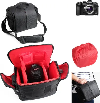Produktbild von K-S-Trade Kompatibel mit Olympus OM-D E-M1 Mark III Kameratasche Fototasche Schultertasche Zubehör Tasche einteilbare Trennwänden für Systemkamera,