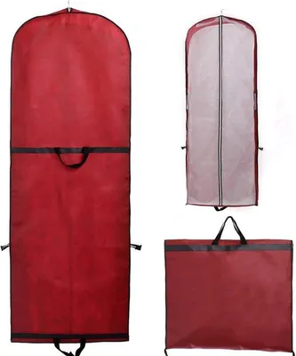 Image de Unyqoos® : Housse de protection respirante et pliable pour vêtements, 180 x 64 cm – sans acide et inodore, avec poignée de transport et fermeture éclair, idéale pour les robes de mariée et les costumes