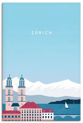 Produktbild von ARTland Leinwandbild Zürich Größe: 60x90 cm