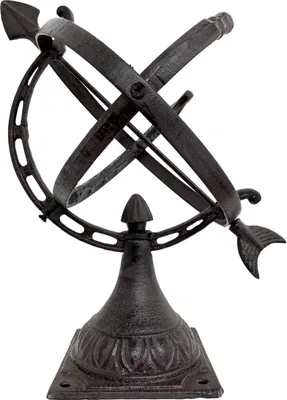 Produktbild von Sonnenuhr Eisen Garten Dekoration Sonne Nostalgie 32cm braun Antik-Stil