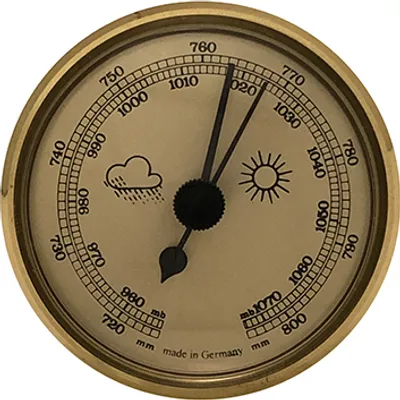 Obrázok produktu pre Barometer zabudovaný meteorologický prístroj Ø 65 mm, zlatý