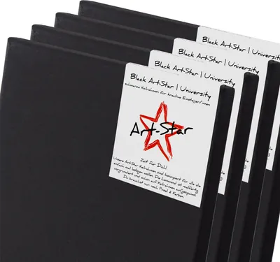 Produktbild von 4 ART-STAR UNIVERSITY BLACK LEINWÄNDE 40x40 cm | bespannte Keilrahmen