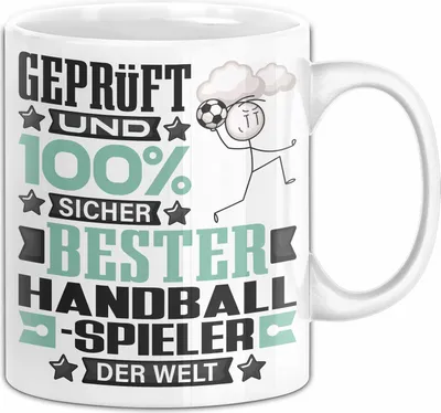 Produktbild von Handballspieler Geschenk Lustiger Spruch für Handballspieler Geschenkidee Bester Handballspieler Der Welt (Weiß)