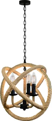 Zdjęcie produktu dla Lampa Wisząca Sufitowa ROPE GLOBO 3xE14 SZNUR LOFT Vintage - GOLDLUX (Polux)