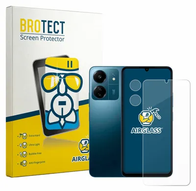Produktbild von BROTECT Schutzglas für Xiaomi Redmi 13C (Display+Kamera) Schutzfolie Panzer Folie Glas Display Schutz klar