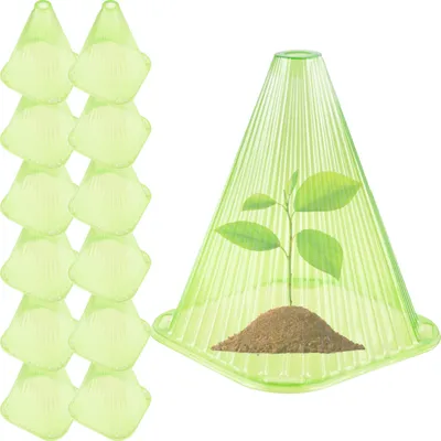 Image de Clochettes de jardin pour plantes, protections en plastique pour plantes, protection contre le gel, 12 pièces/lot