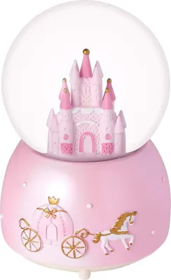 Produktbild von Spieluhr mit leuchtender Schneekugel in Form einer Kristallkugel (Cartoon-Stil), Kinderzimmerdekoration, Geburtstagsgeschenk, Weihnachtsgeschenk